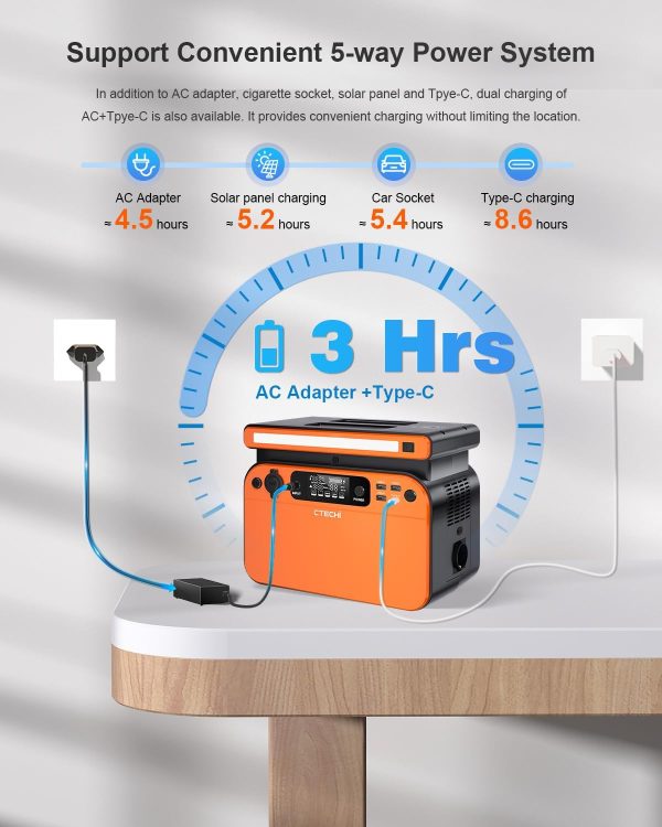 Estación de Energía Portátil CTECHi GT500 – 518Wh / 500W - Imagen 3